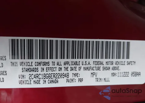 2014 Chrysler Town & Country Touring from USA, damaged, VIN 2C4RC1BG6ER220948